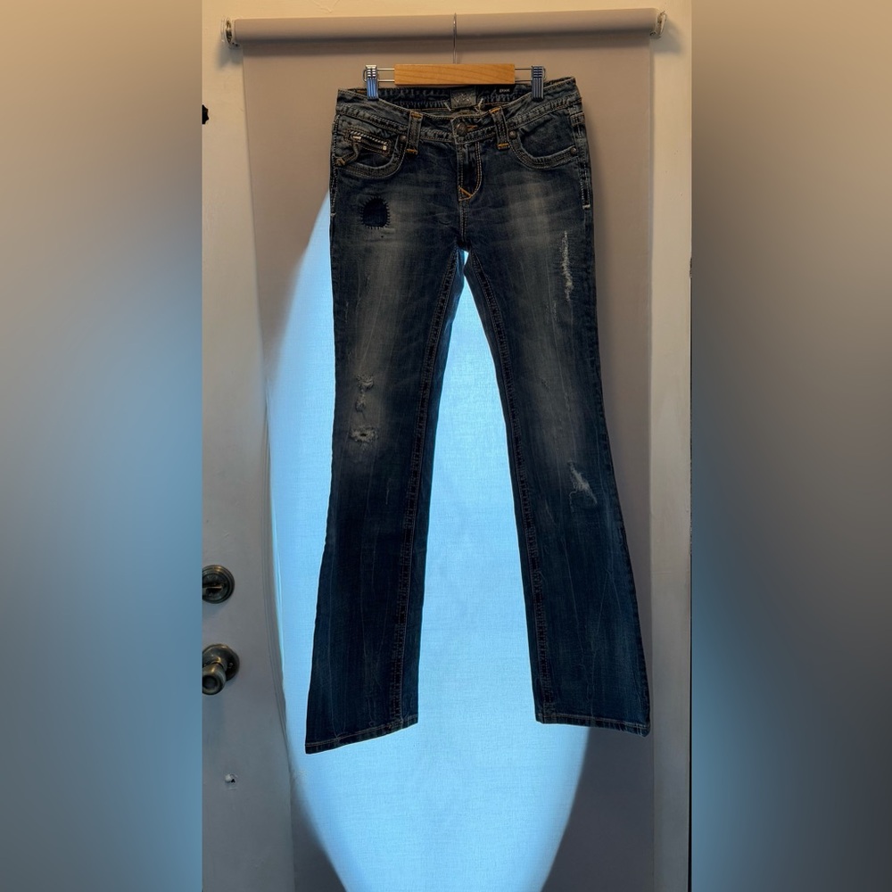Women's Blue Distressed Jeans
